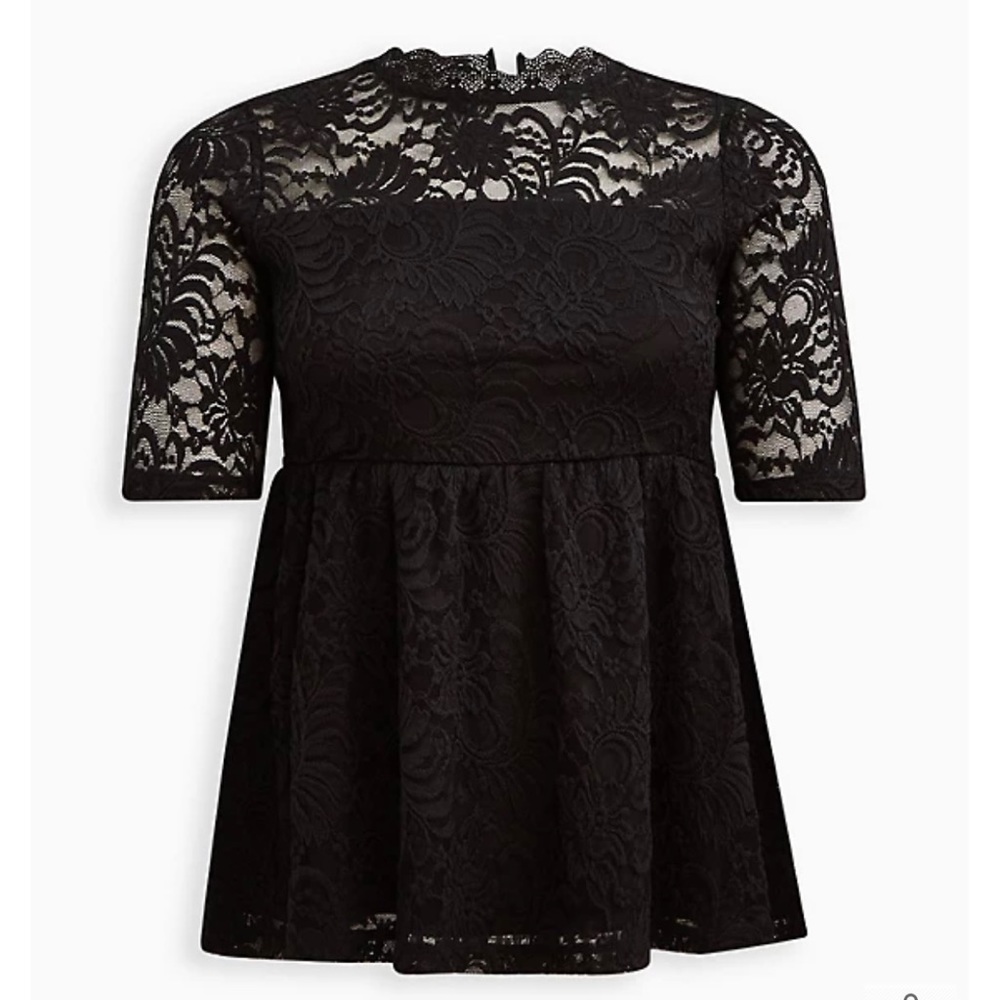 Torrid size 3 Black Lace Babydoll Blouse